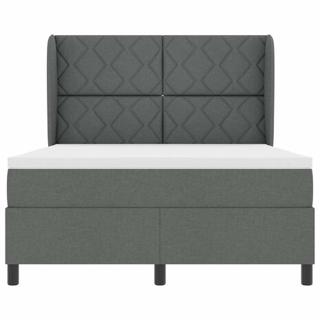 Boxspringbed met matras stof donkergrijs 140x200 cm 6