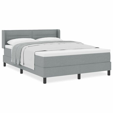 Boxspring Bed met Matras in Lichtgrijs, 140 x 190 cm Stof 3