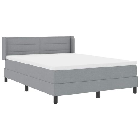 Boxspring Bed met Matras in Lichtgrijs, 140 x 190 cm Stof 6