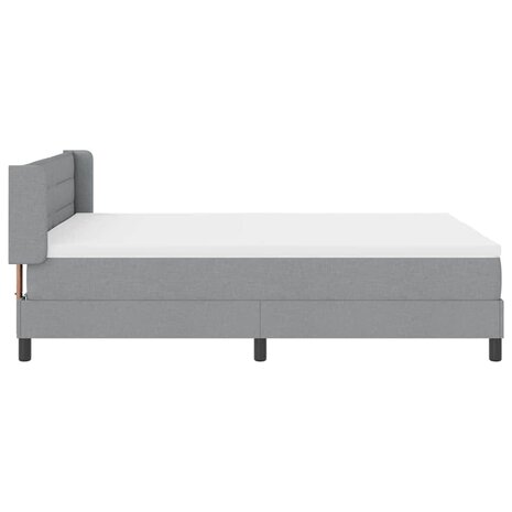 Boxspring Bed met Matras in Lichtgrijs, 140 x 190 cm Stof 8