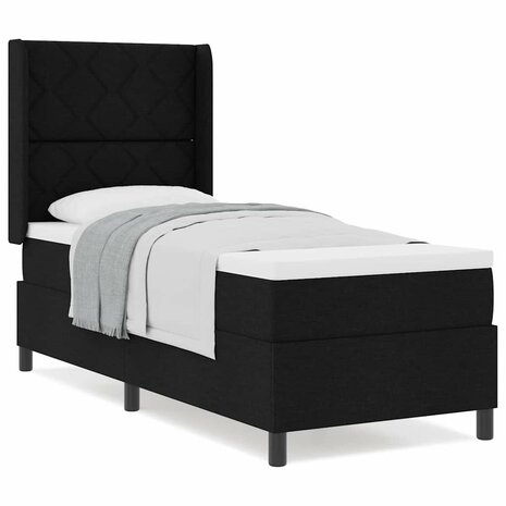 Boxspringbed met matras stof zwart 80x200 cm 3