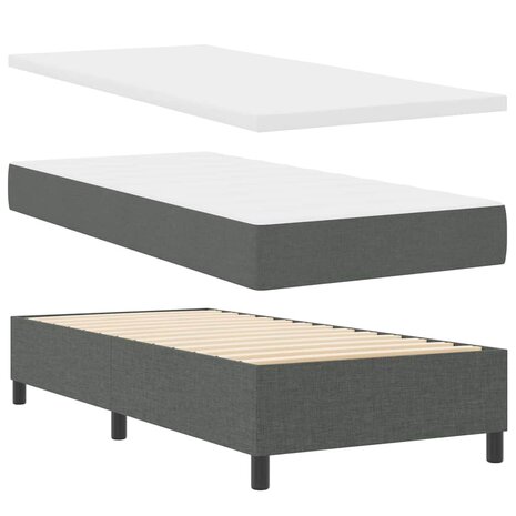 Boxspringbed met matras stof donkergrijs 100x200 cm 5