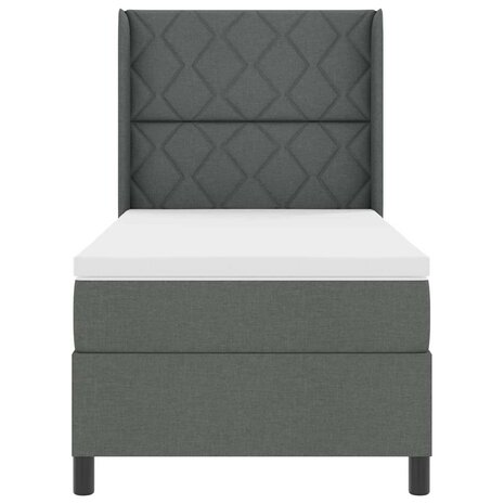 Boxspringbed met matras stof donkergrijs 100x200 cm 7
