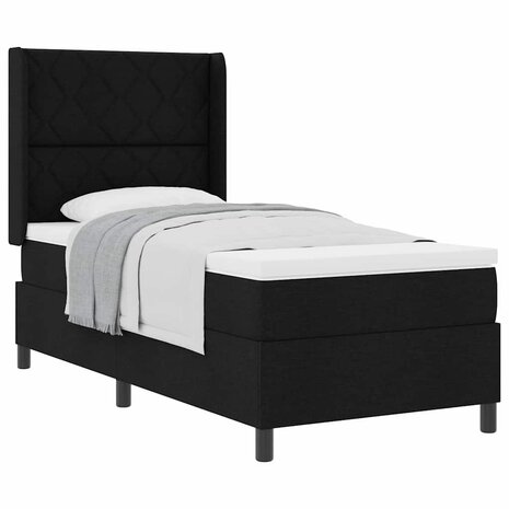 Boxspringbed met matras stof zwart 100x200 cm 2