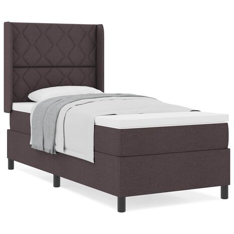 Boxspringbed met matras stof donkerbruin 100x200 cm 3