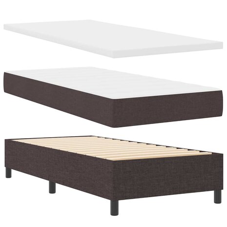 Boxspringbed met matras stof donkerbruin 100x200 cm 5