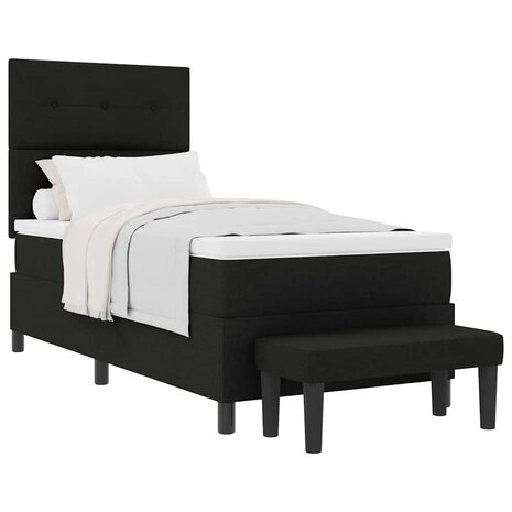 Boxspring Bed met Matras & Bank Zwart 80x200 cm Stof 2