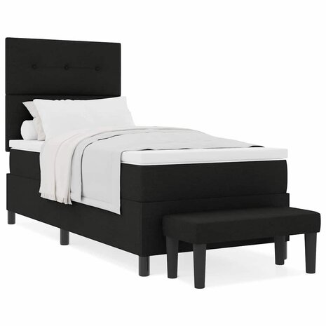 Boxspring Bed met Matras & Bank Zwart 80x200 cm Stof 3