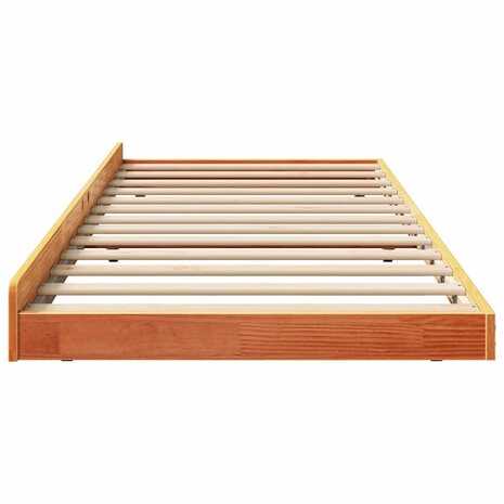 Stapelbed met Wielen Wax Bruin 90x200 cm van Massief Grenenhout 5