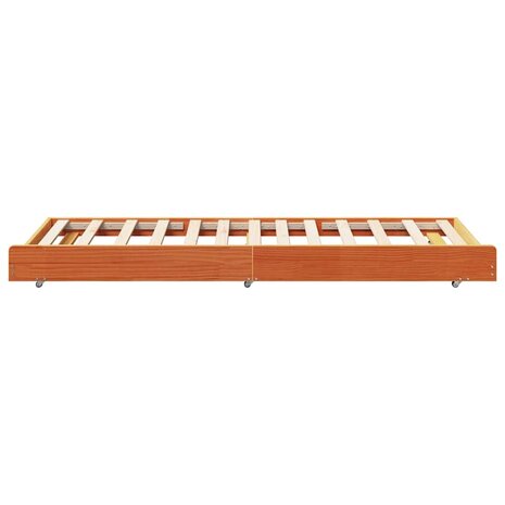 Stapelbed met Wielen Wax Bruin 90x200 cm van Massief Grenenhout 6