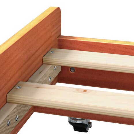 Stapelbed met Wielen Wax Bruin 90x200 cm van Massief Grenenhout 8
