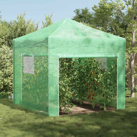 Kas met dak Groen 290 x 290 x 315 cm Staal 1