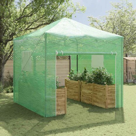 Kas met dak Groen 290 x 290 x 315 cm Staal 2