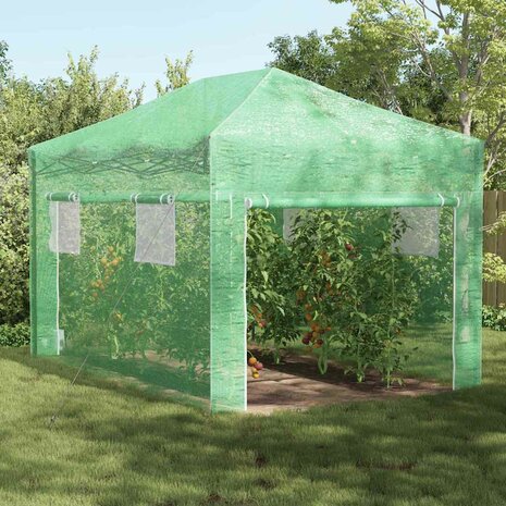 Kas met dak Groen 290 x 430 x 315 cm Staal 1