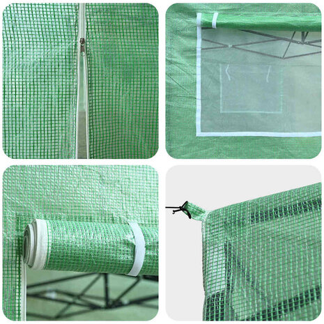 Kas met dak Groen 290 x 870 x 315 cm Staal 7