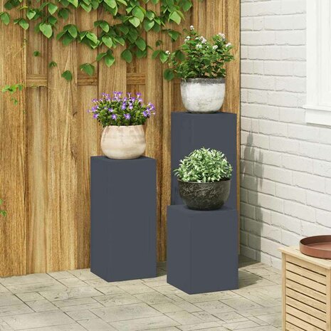 Buiten Plantentafels - 3-delige set in anthraciet staal 1