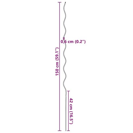 Plantensteunen spiraal 5 st 150 cm gegalvaniseerd staal 7