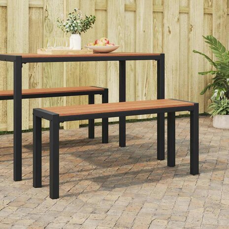 Tuinbank 100 cm staal en WPC bruin en zwart 1