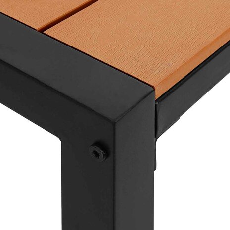 Tuinbank 100 cm staal en WPC bruin en zwart 5