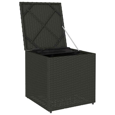 Kussenbox Zwart 50x50x50 cm Poly Rattan 3