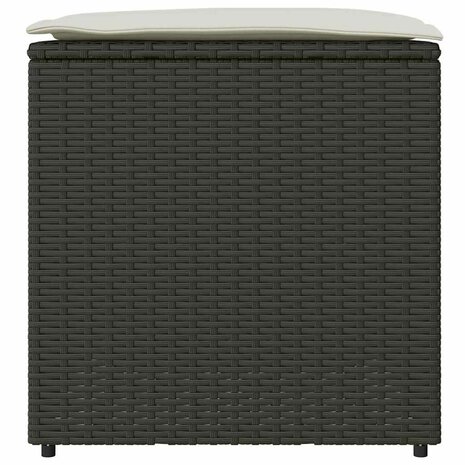 Kussenbox Zwart 50x50x50 cm Poly Rattan 4