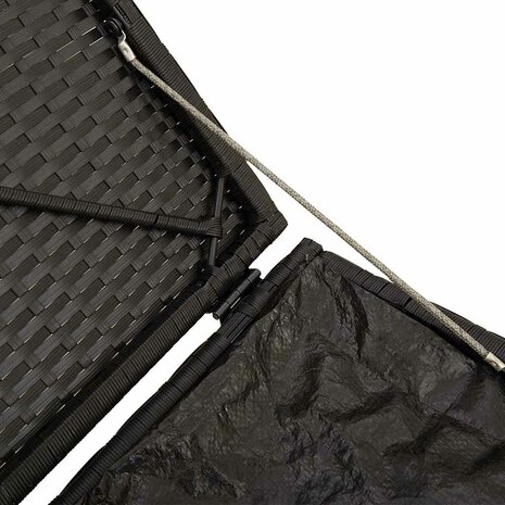 Kussenbox Zwart 50x50x50 cm Poly Rattan 7