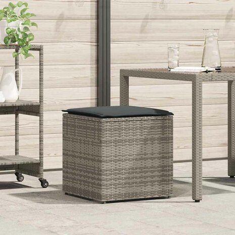 Kussenbox Grijs 50x50x50 cm van Poly Rattan 1