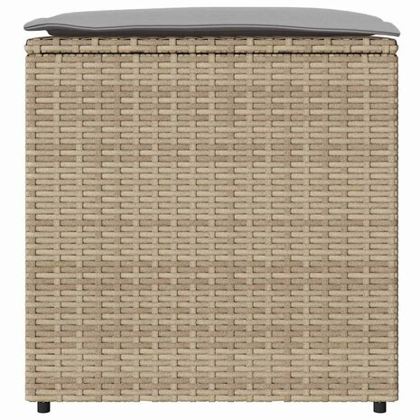 Kussenbox Beige 50x50x50 cm Poly Rattan 4