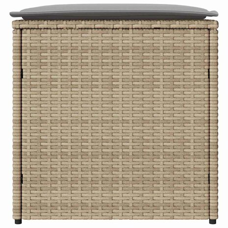 Kussenbox Beige 50x50x50 cm Poly Rattan 5