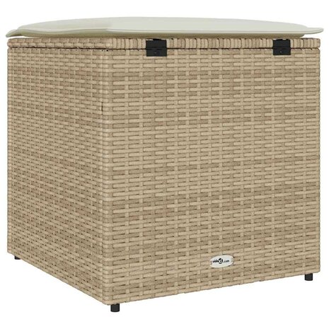Kussenbox Beige 50x50x50 cm van Poly Rattan 6