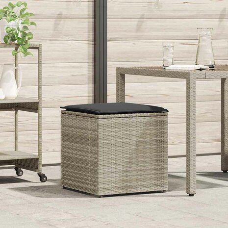 Kussenbox Lichtgrijs 50x50x50 cm van Poly Rattan 1