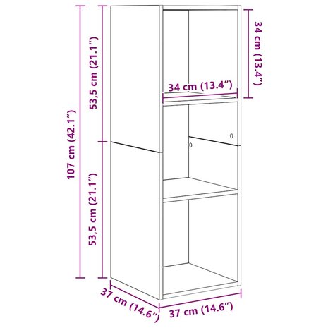 TV-kast set 3 pcs Zwart eiken 37 x 37 x 142.5 cm Bewerkt hout 7