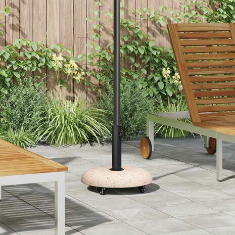 Parasolvoet met wielen voor 37/42/52/58mm stokken - Geel Beton 1