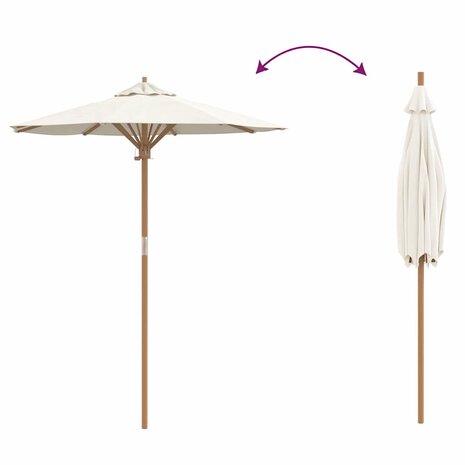 Parasol 180x230 cm bamboe crèmewit 5