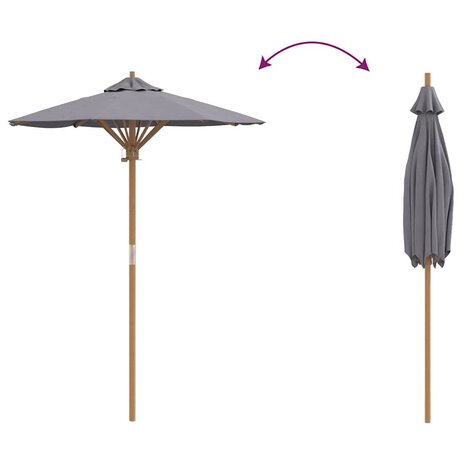 Parasol 150x210 cm bamboe donkergrijs 5