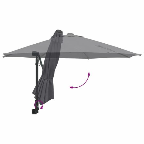 Wandgemonteerde Tuinparasol Antraciet 250 cm 7