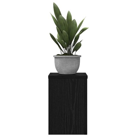 Plantenstandaards 2 stuks Zwart Eiken 20x20x30 cm Geengineerd Hout 2