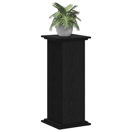 Plantenstandaard Zwart Eiken 33x33x80 cm Geengineerd Hout 2