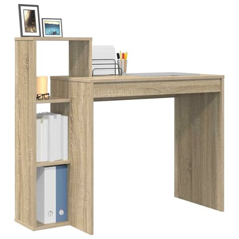 Bureau met Opbergruimte Sonoma Eiken 100x40x90 cm Gelaagd Hout 2