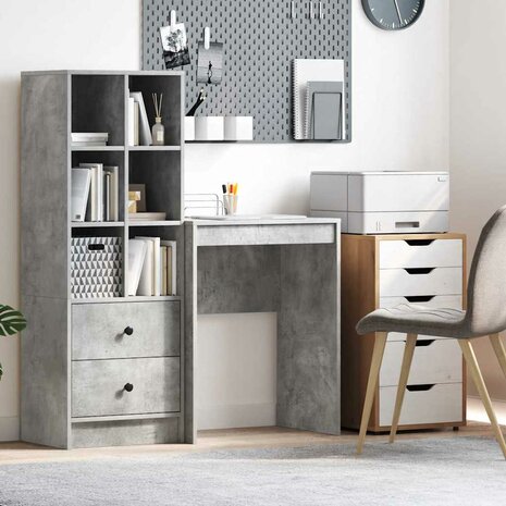 Bureau Betongrijs 60x40x76 cm Geengineerd Hout 1