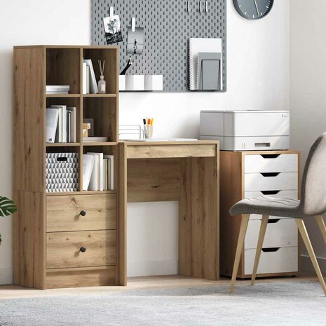 Bureau Artisan Eiken 60x40x76 cm Geëngreerd Hout 1