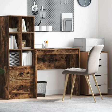 Bureau Gerookt Eiken 80x40x76 cm Gelaagd Hout 1
