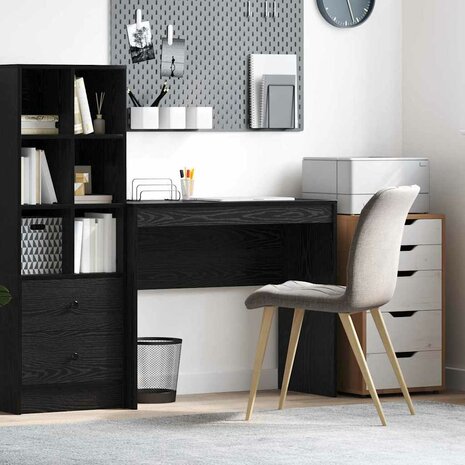 Bureau Zwart Eiken 90x40x76 cm Hout 1