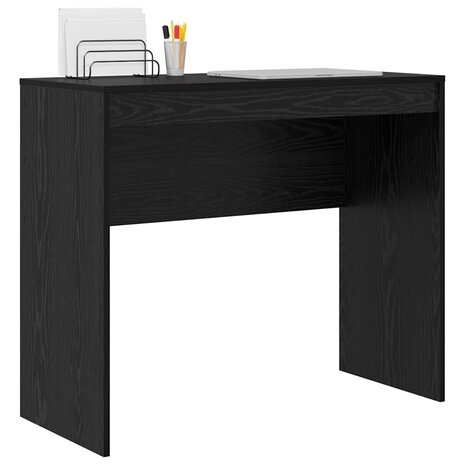 Bureau Zwart Eiken 90x40x76 cm Hout 2