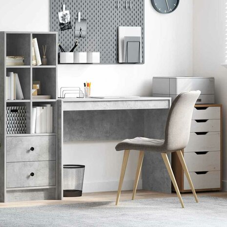 Bureau Betongrijs 100x40x76 cm Gelaagd Hout 1