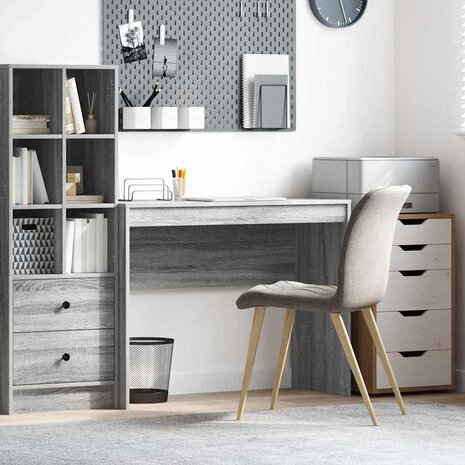 Bureau Grijs Sonoma 100x40x76 cm Gelaagd Hout 1