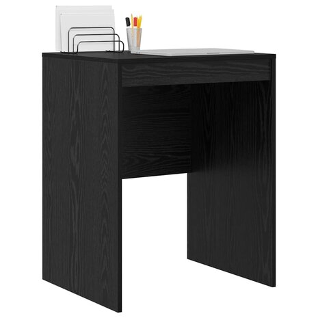 Bureau Zwart Eiken 60x50x76 cm Gegelamineerd Hout 2