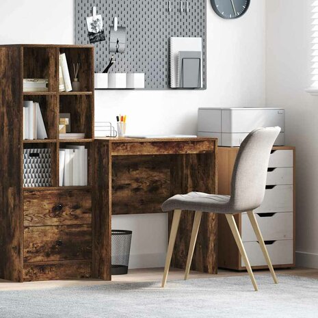 Bureau Gerookt Eiken 70x50x76 cm Gelaagd Hout 1