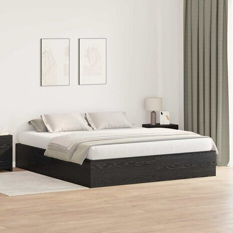 Bedframe met opbergruimte zwart eikenkleurig 200x200 cm 1