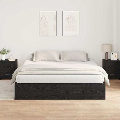 Bedframe met opbergruimte zwart eikenkleurig 200x200 cm 4